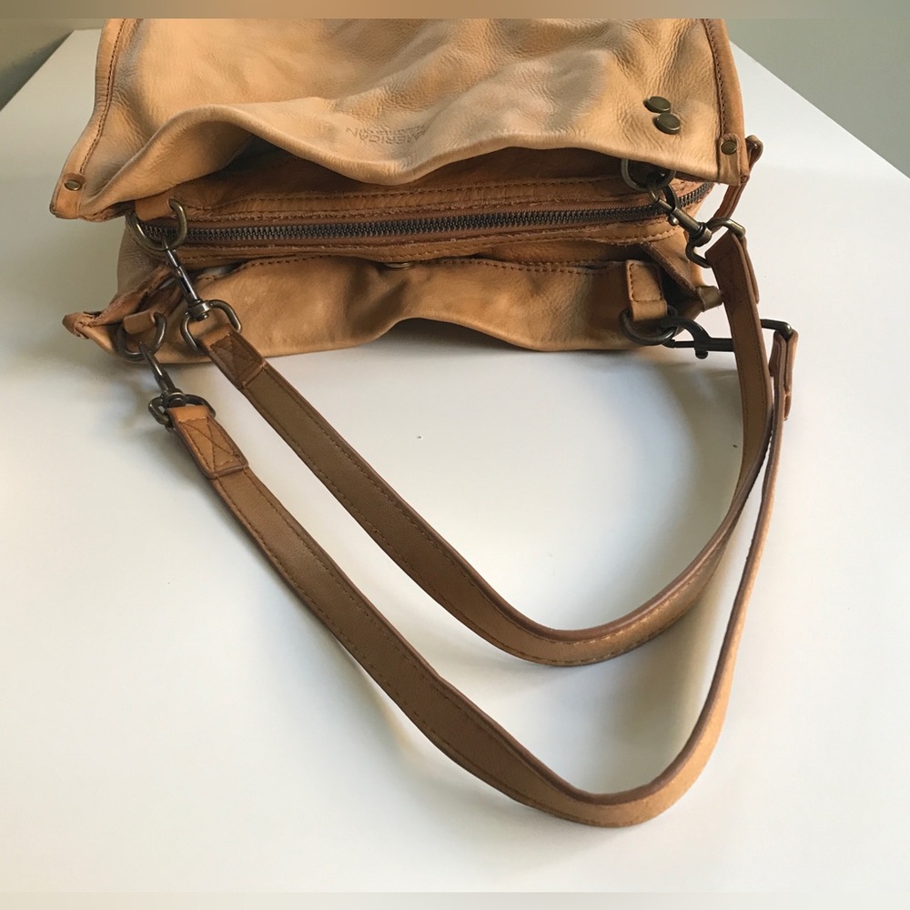 American Leather Co. Lenox Triple Entry Satchel Cafe Latte - Picture 7 of 16